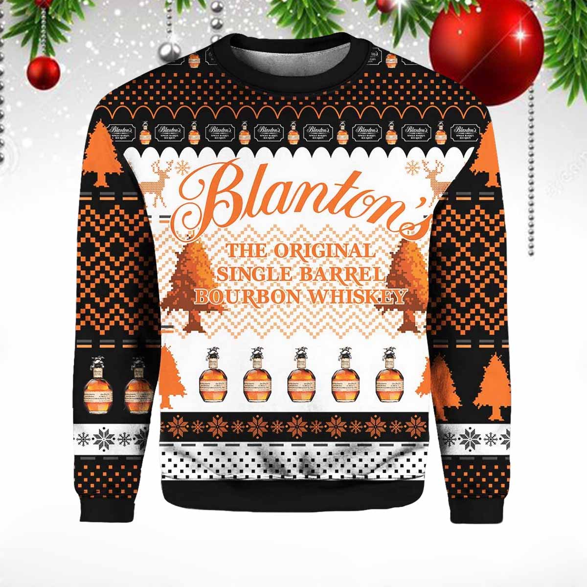 Blanton's Bourbon Whiskey Ugly Christmas Sweater Blanton's Bourbon Whiskey Ugly Christmas Sweater