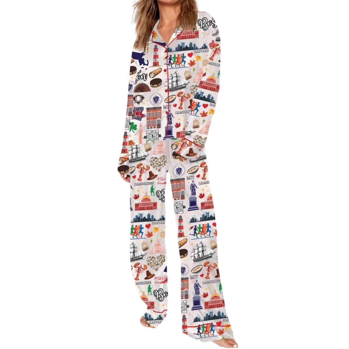 Boston Christmas Pajama Set Boston Christmas Pajama Set