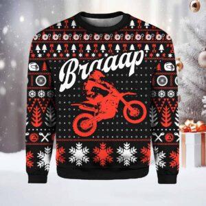 Braaap Moto Red Version Ugly Christmas Sweater Braaap Moto Red Version Ugly Christmas Sweater