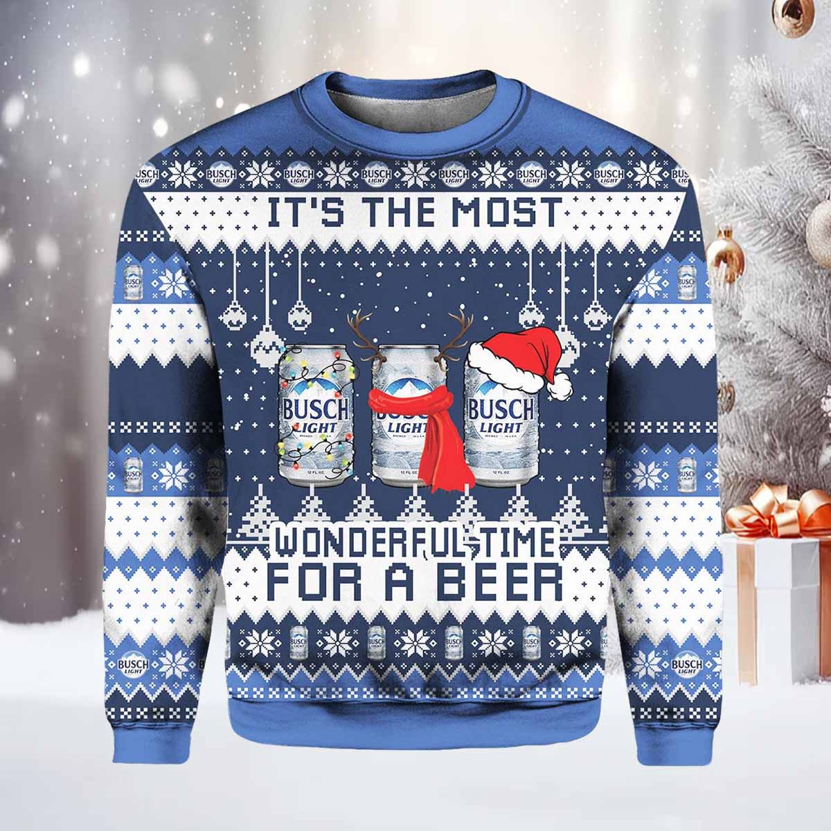 Busch Light It The Most Wonderful Time For A Beer Ugly Sweater Busch Light It The Most Wonderful Time For A Beer Ugly Sweater