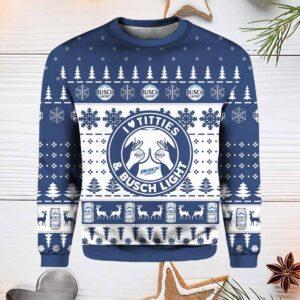 Busch Light Titties Ugly Christmas Sweater Busch Light Titties Ugly Christmas Sweater