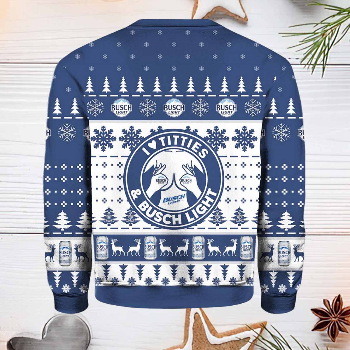 Busch Light Titties Ugly Christmas Sweater Busch Light Titties Ugly Christmas Sweater