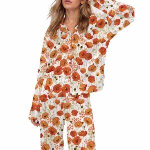 California Flower Satin Pajama Set California Flower Satin Pajama Set