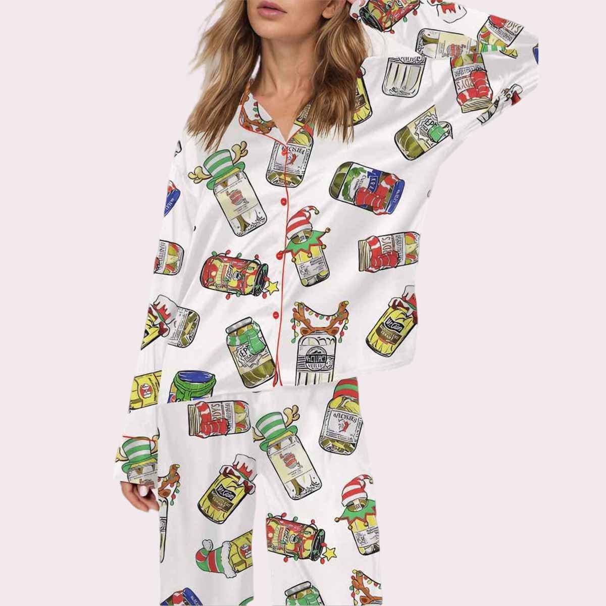 Canned Pickles Christmas Satin Pajama Set Canned Pickles Christmas Satin Pajama Set