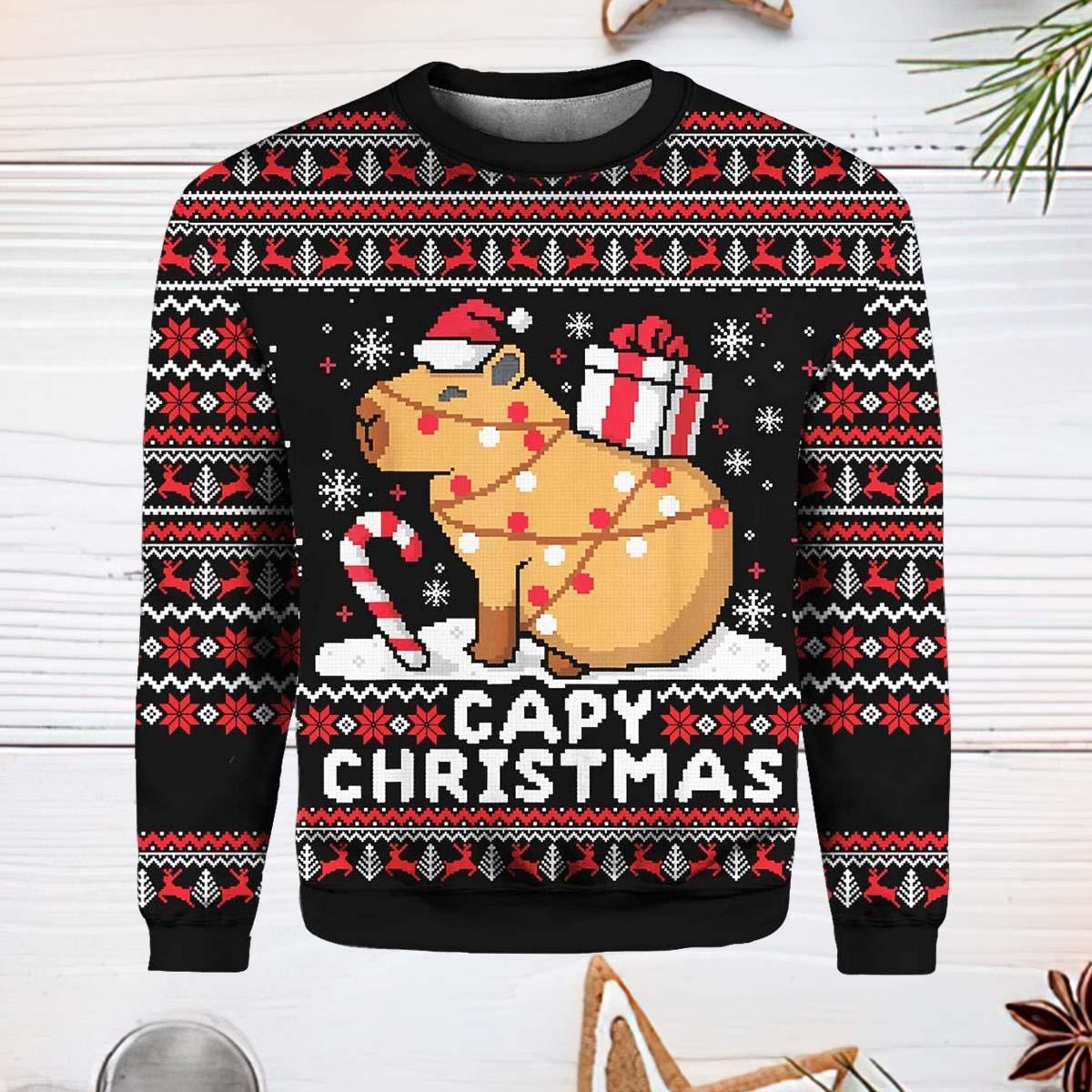 Capybara Capy Christmas Ugly Christmas Sweater Capybara Capy Christmas Ugly Christmas Sweater