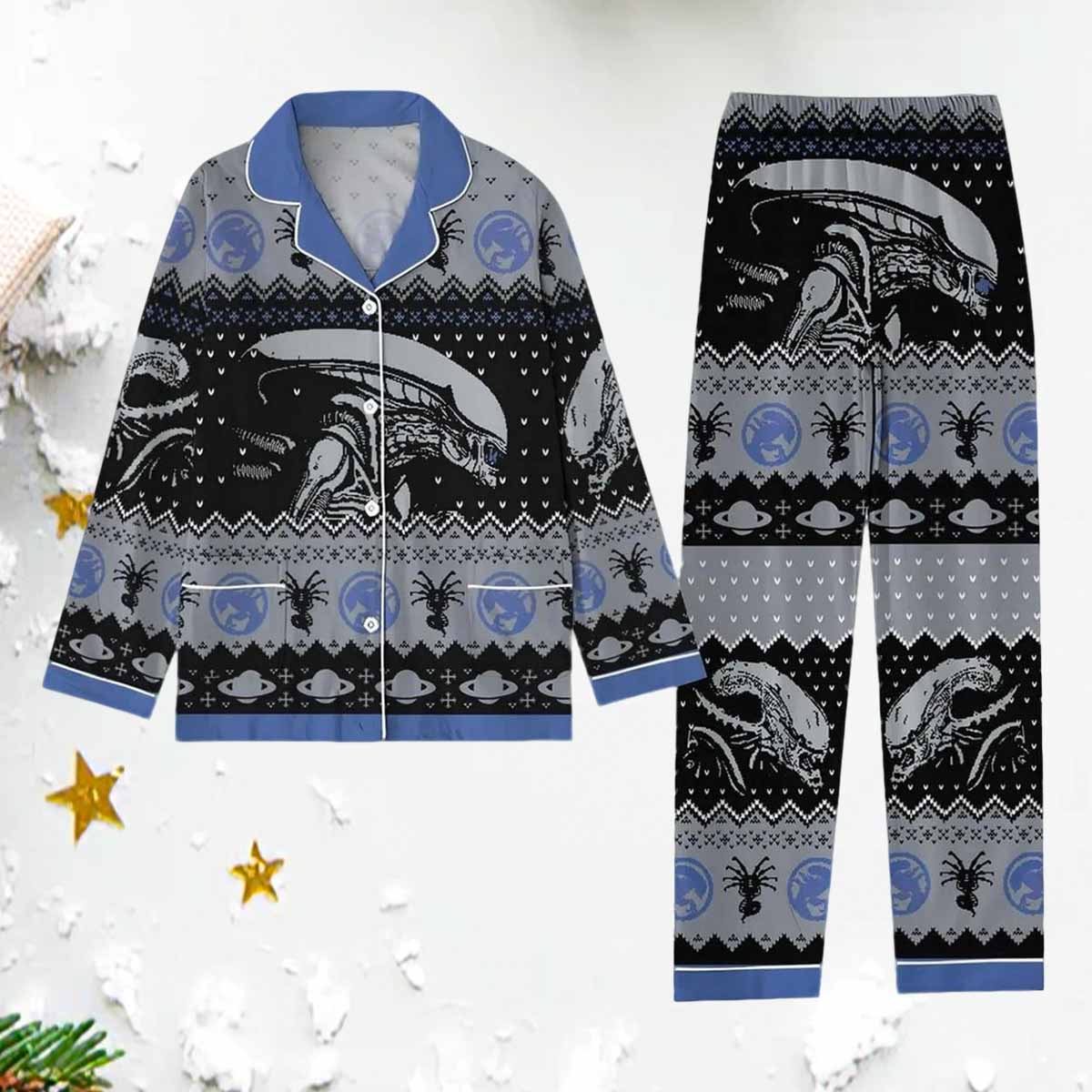 Christmas Alien Xenomorph Pajamas Set Christmas Alien Xenomorph Pajamas Set