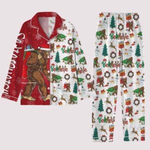 Christmas Bigfoot Believe Pajamas Set Christmas Bigfoot Believe Pajamas Set