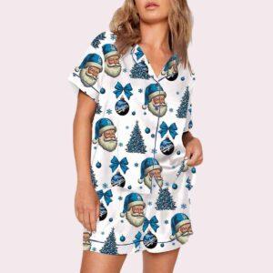Christmas Dodgers Baseball Print Pajama Set