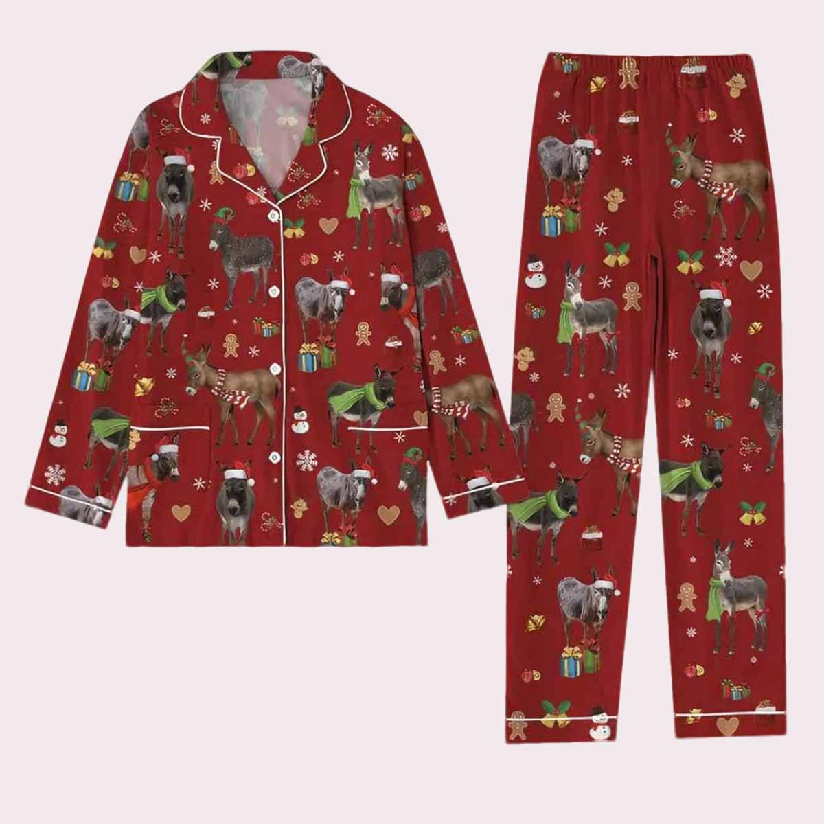 Christmas Donkey Pajamas Set Christmas Donkey Pajamas Set