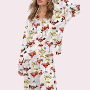 Christmas Drink Satin Pajama Set Christmas Drink Satin Pajama Set