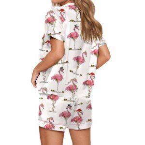 Christmas Flamingo Martini Satin Pajama Set 1 Christmas Flamingo Martini Satin Pajama Set