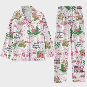 Christmas Flamingo Tropical Pajama Set Christmas Flamingo Tropical Pajama Set