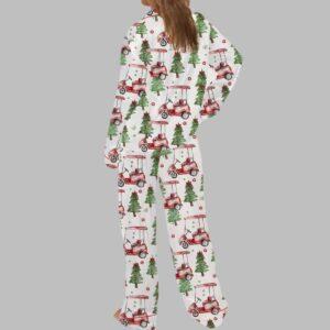 Christmas Golf Cart Satin Pajama Set