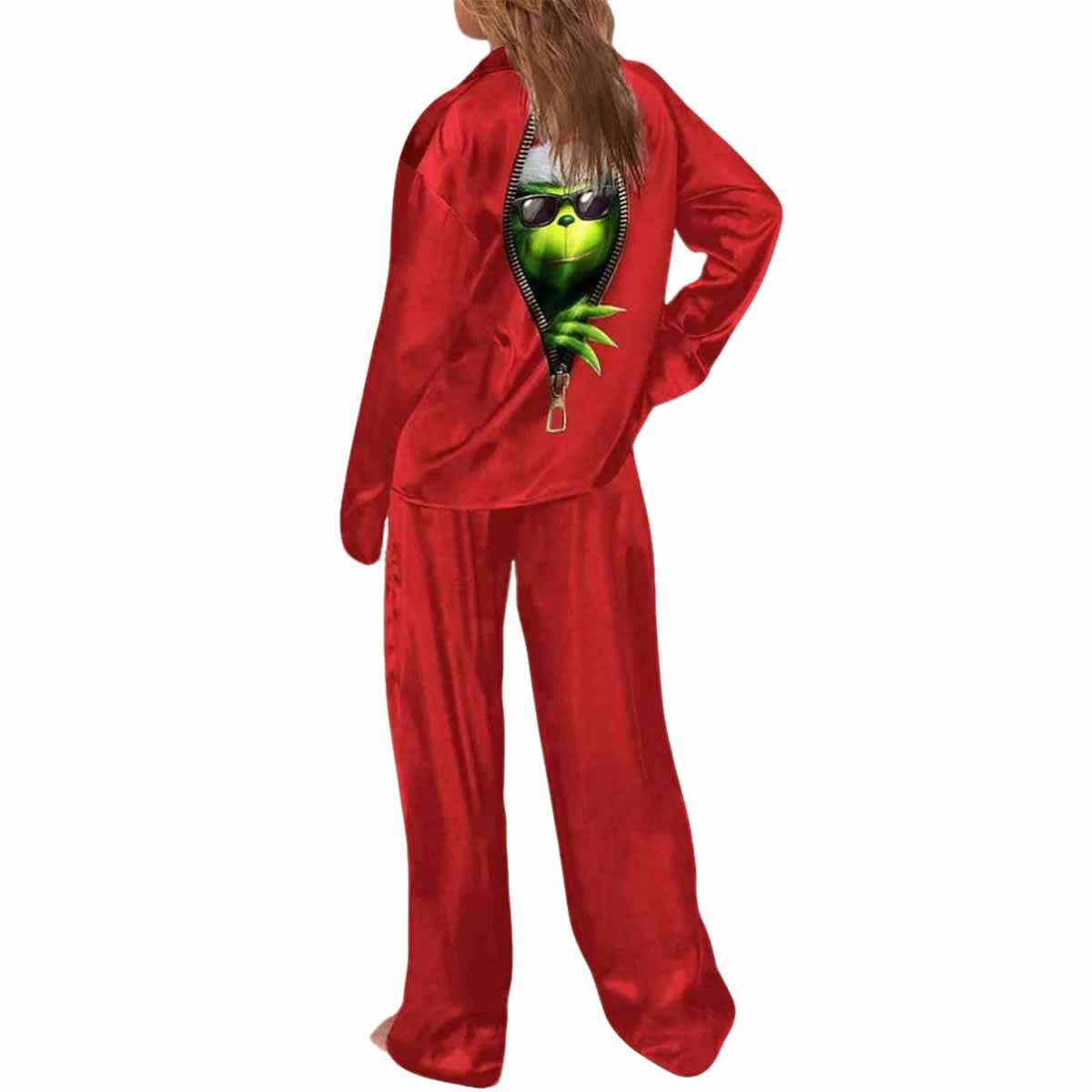 Christmas Grnch Zip Pajama Set Christmas Grnch Zip Pajama Set
