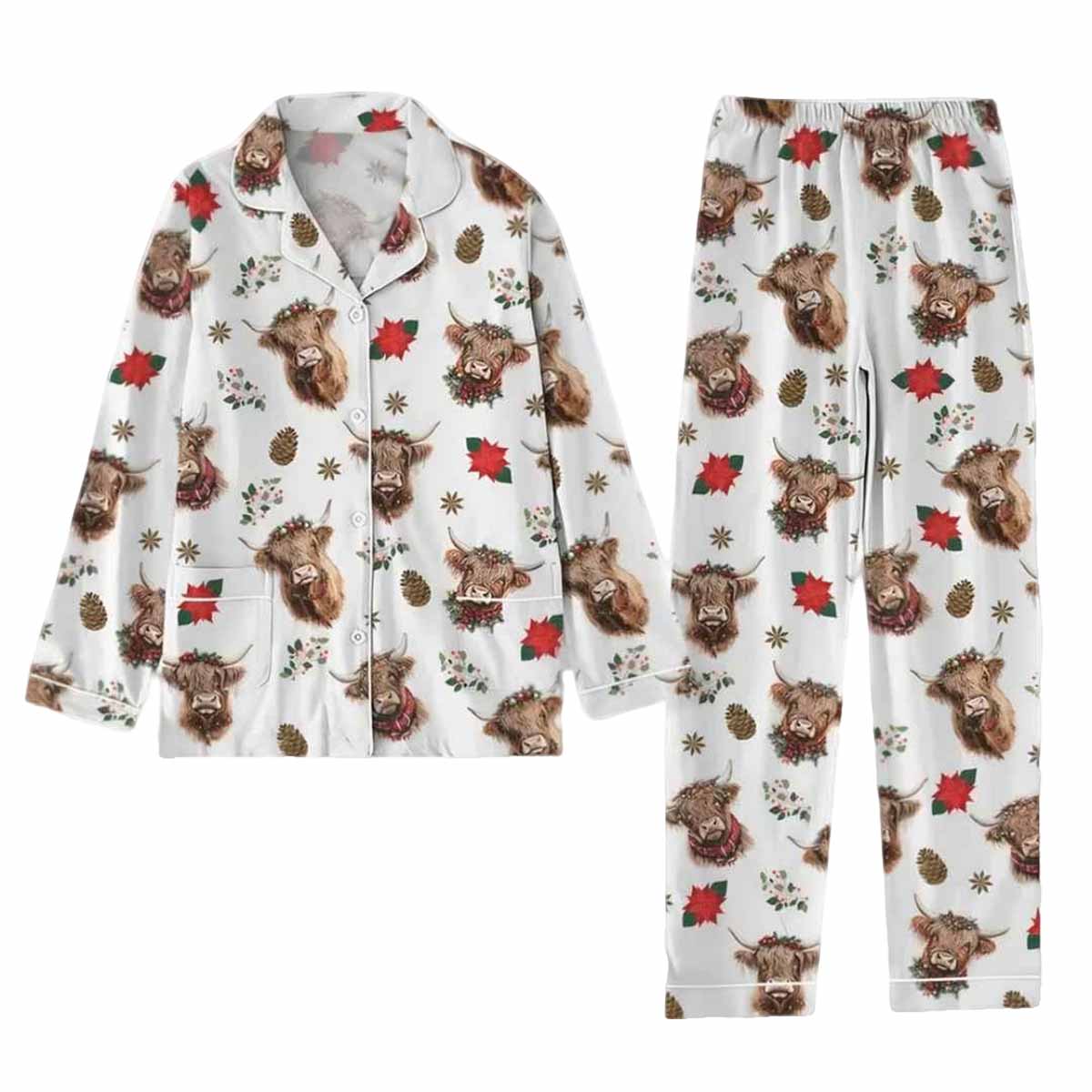 Christmas Highland Cow Pajama Set Christmas Highland Cow Pajama Set