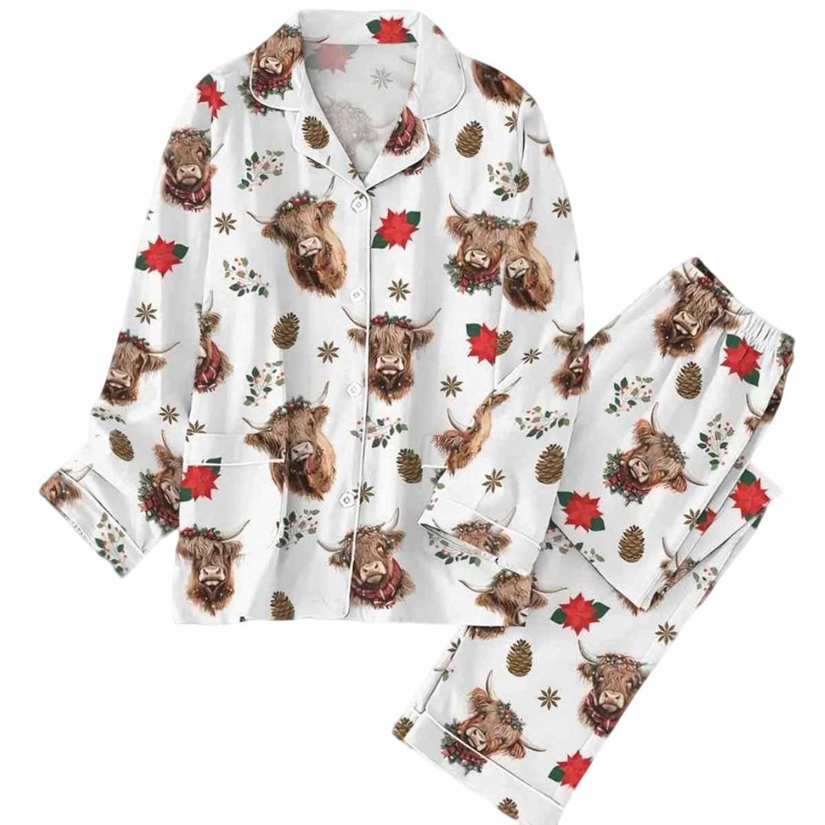 Christmas Highland Cow Pajama Set Christmas Highland Cow Pajama Set