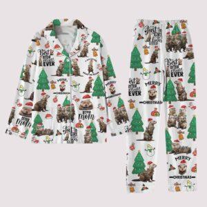 Christmas Otter Santa Hat Pajamas Set Christmas Otter Santa Hat Pajamas Set