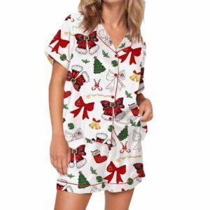 Christmas Santa Bow Pajama Set Christmas Santa Bow Pajama Set