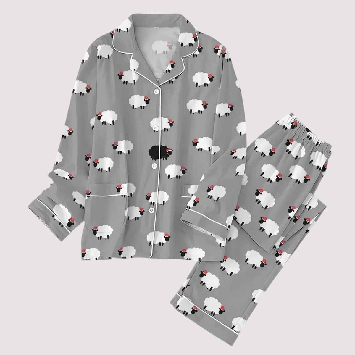 Christmas White Sheep Black Sheep Pajamas Set Christmas White Sheep Black Sheep Pajamas Set