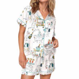 Cocktail Cats Satin Pajama Set Cocktail Cats Satin Pajama Set