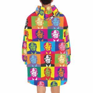 Colorful Donald Trump Hoodie Blanket 1 Colorful Donald Trump Hoodie Blanket