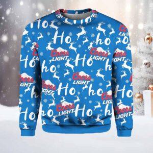 Coors Light Christmas Hohoho Reindeer Pattern Ugly Sweater