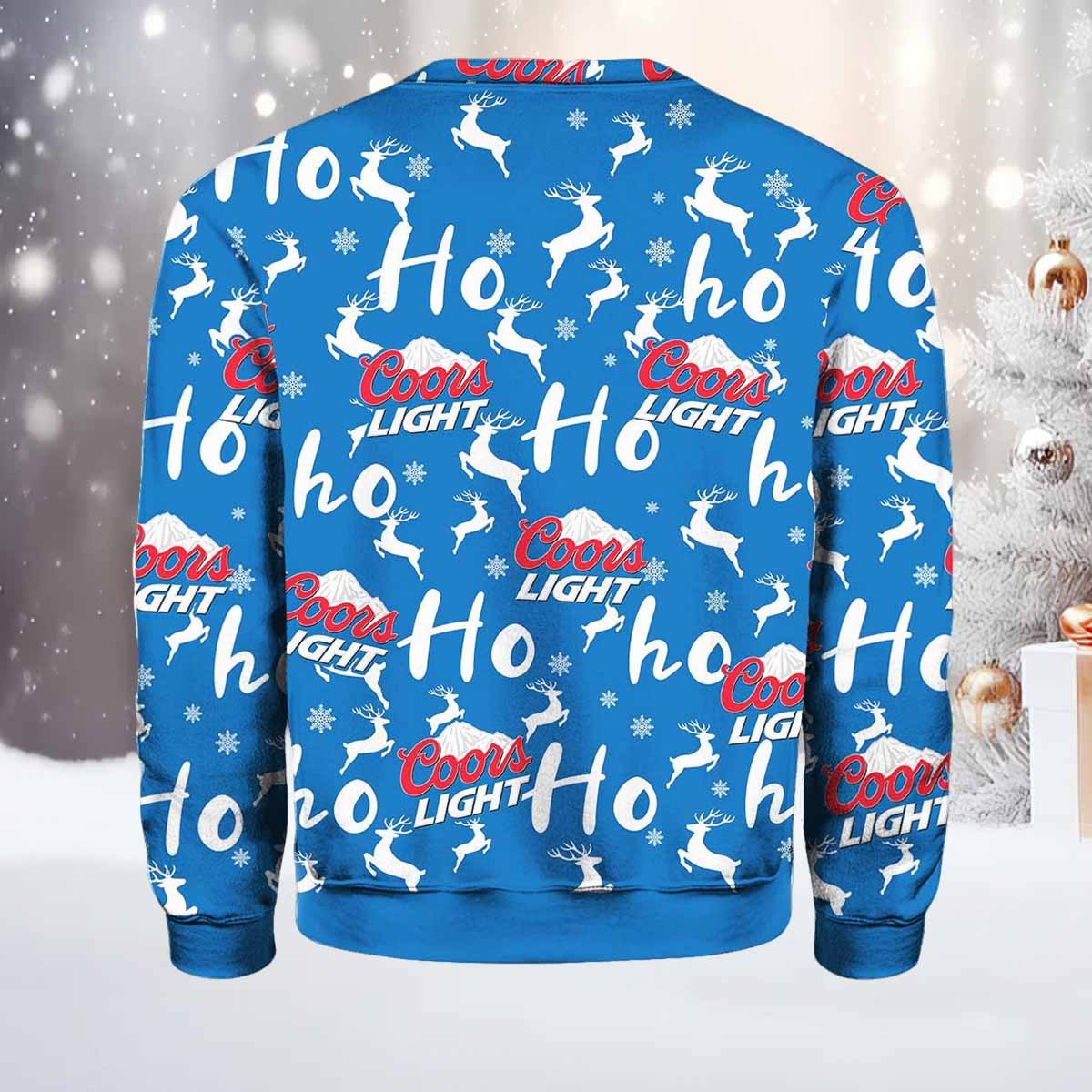 Coors Light Christmas Hohoho Reindeer Pattern Ugly Sweater Coors Light Christmas Hohoho Reindeer Pattern Ugly Sweater