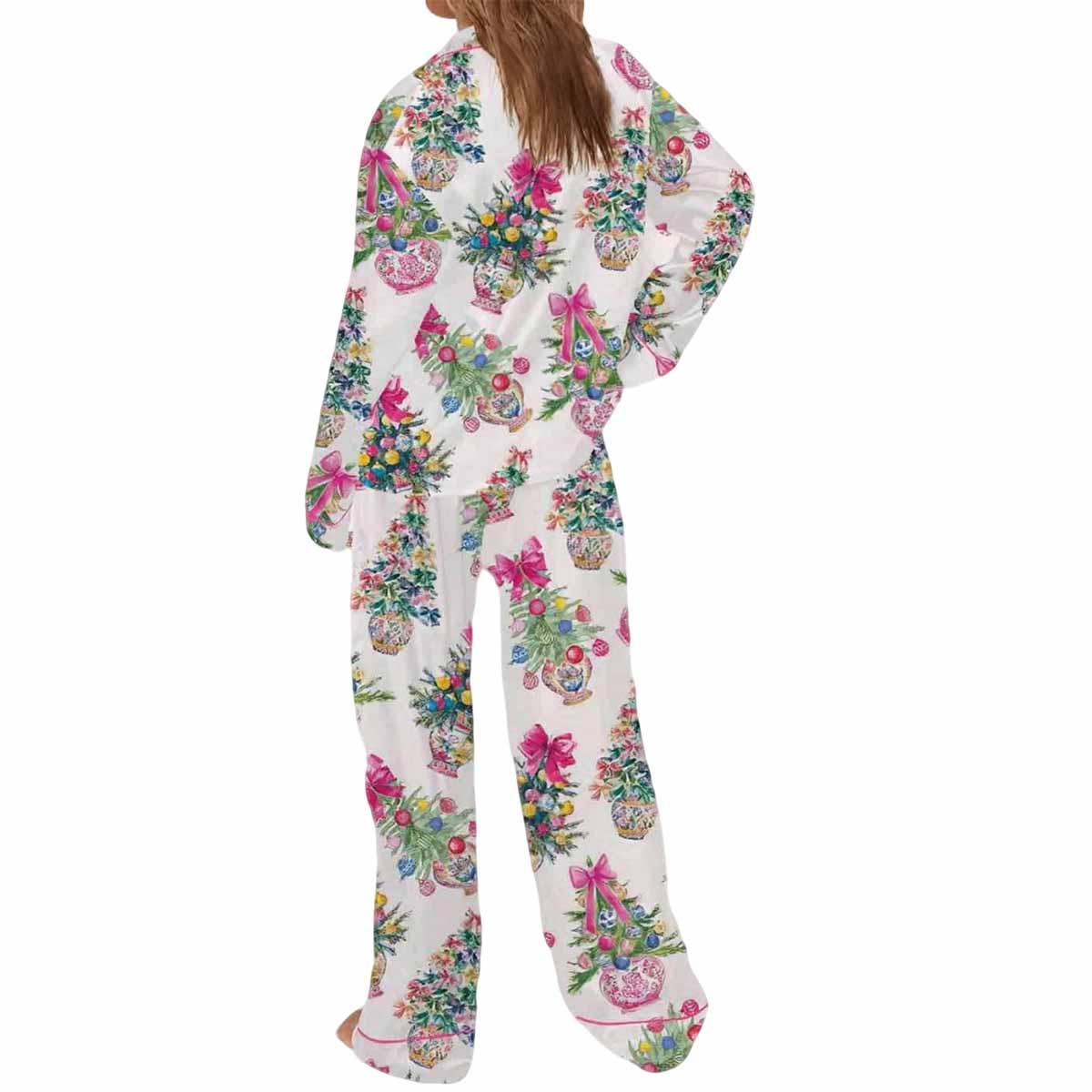 Coquette Christmas Chinoiserie Tree Satin Pajama Set Coquette Christmas Chinoiserie Tree Satin Pajama Set
