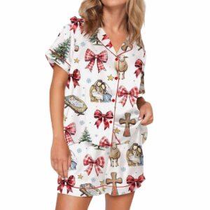 Coquette Jesus Christmas Satin Pajama Set Coquette Jesus Christmas Satin Pajama Set