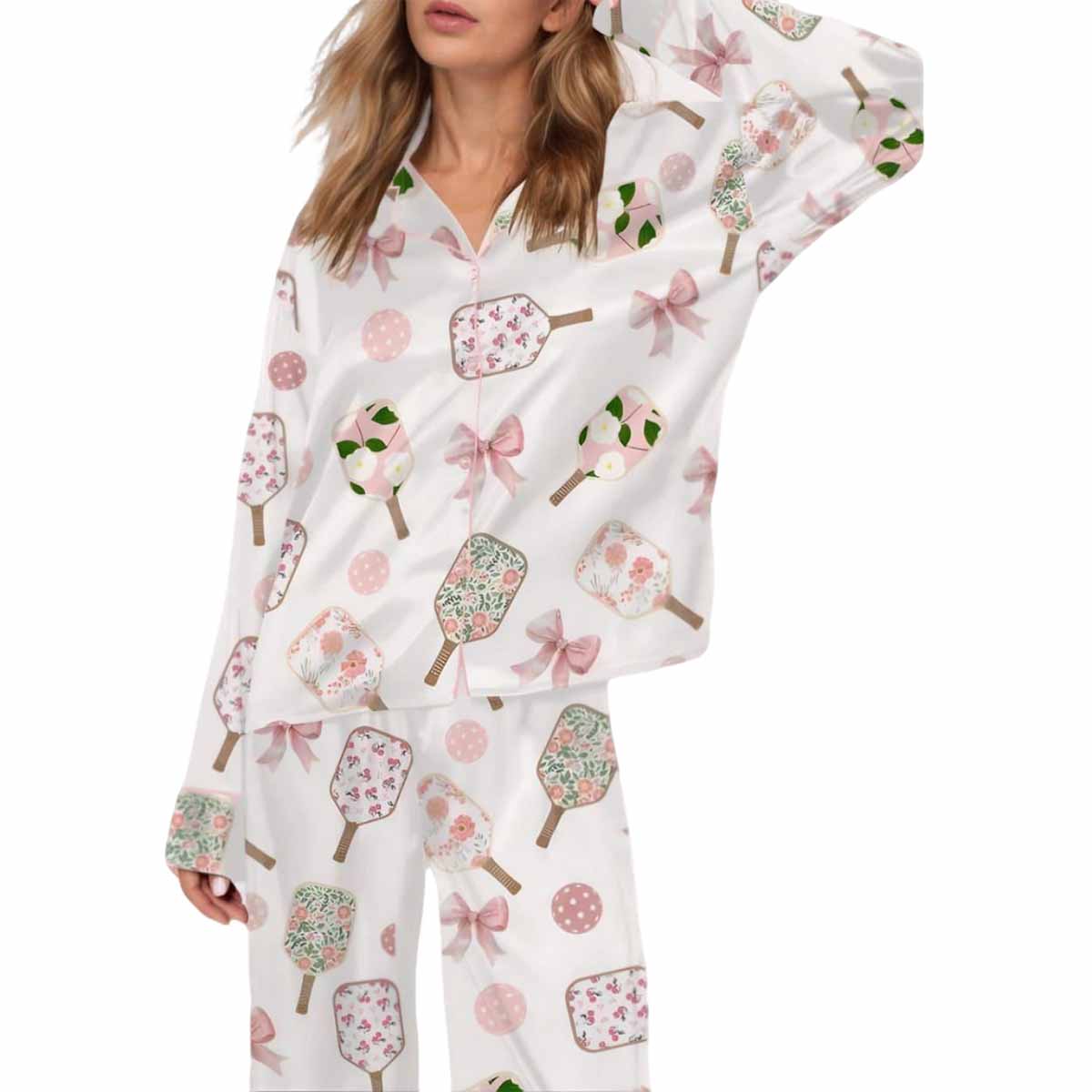Coquette Pickleball Satin Pajama Set Coquette Pickleball Satin Pajama Set