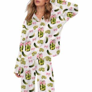 Coquette Pickles Satin Pajama Set Coquette Pickles Satin Pajama Set