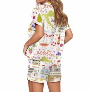 Croatia Travel Satin Pajama Set