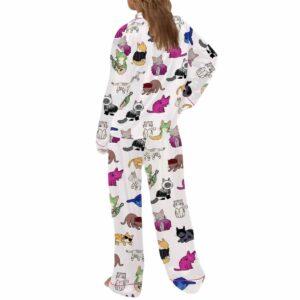 Cute Cat Satin Pajama Set 1 Cute Cat Satin Pajama Set
