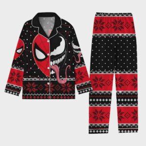 Deadpool And Venom Christmas Pajama Set