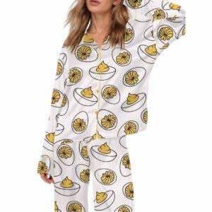 Deviled Eggs Satin Pajama Set Deviled Eggs Satin Pajama Set