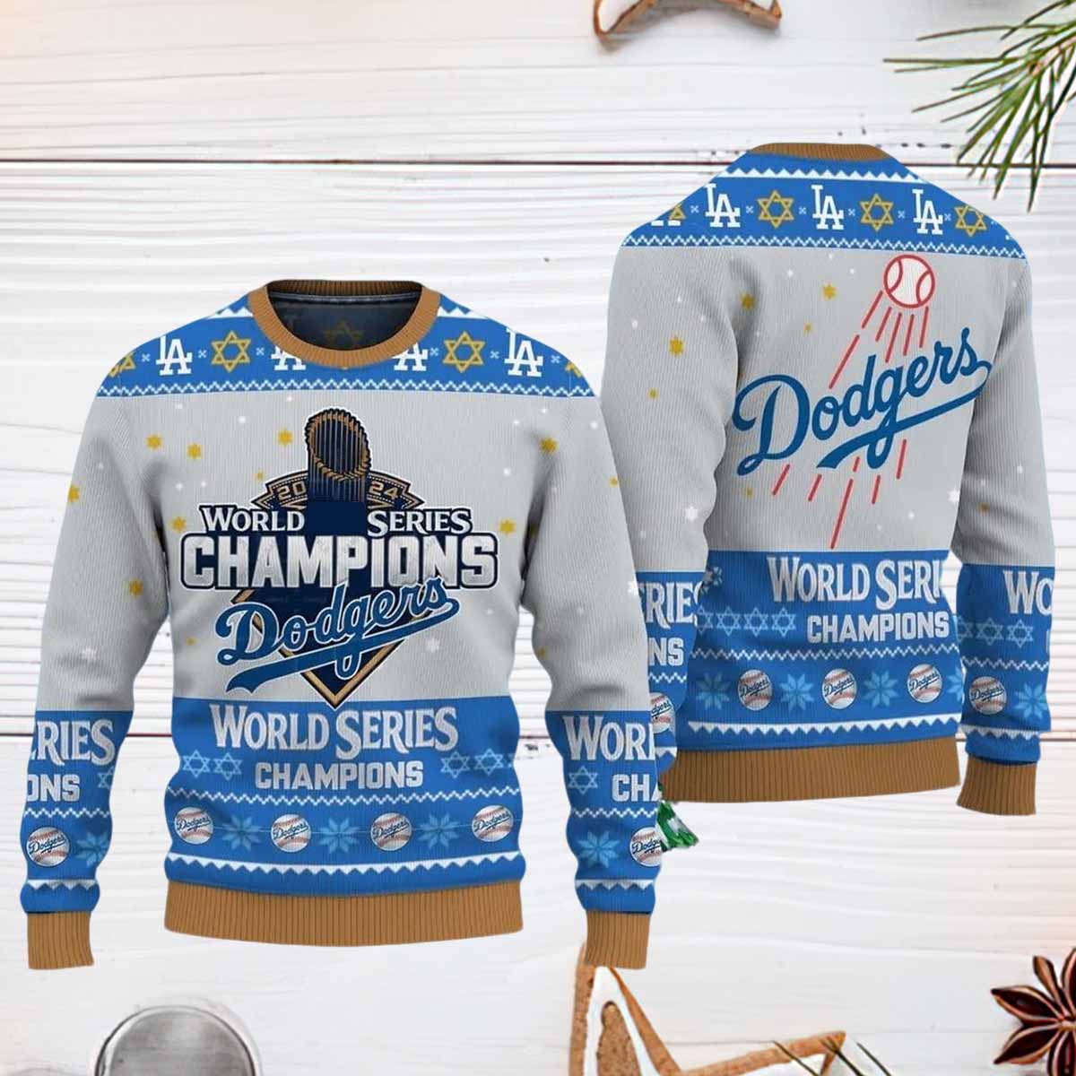Dodgers 2024 World Series Champions Ugly Christmas Sweater Dodgers 2024 World Series Champions Ugly Christmas Sweater
