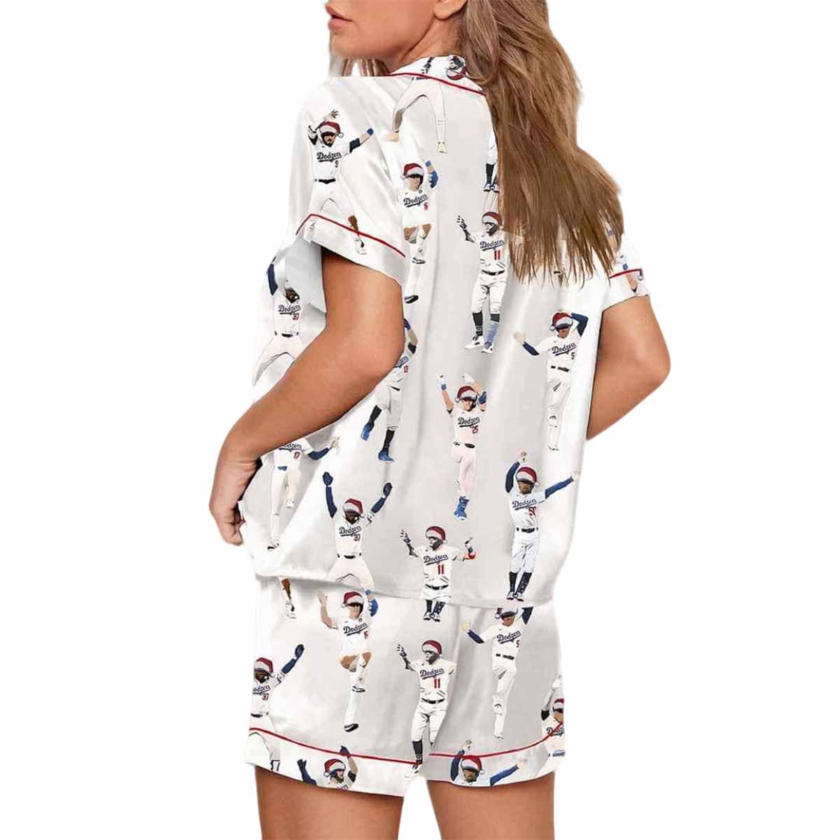 Dodgers Baseball Celebration Dance Christmas Pajama Set Dodgers Baseball Celebration Dance Christmas Pajama Set