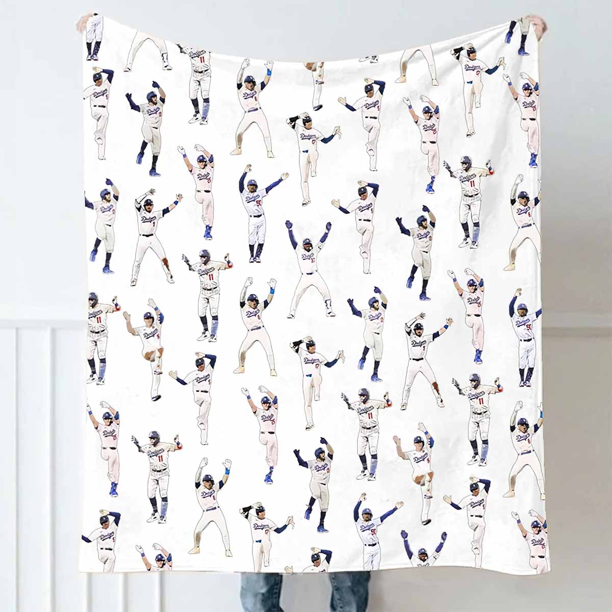 Dodgers Dancing Baseball Blanket Dodgers Dancing Baseball Blanket