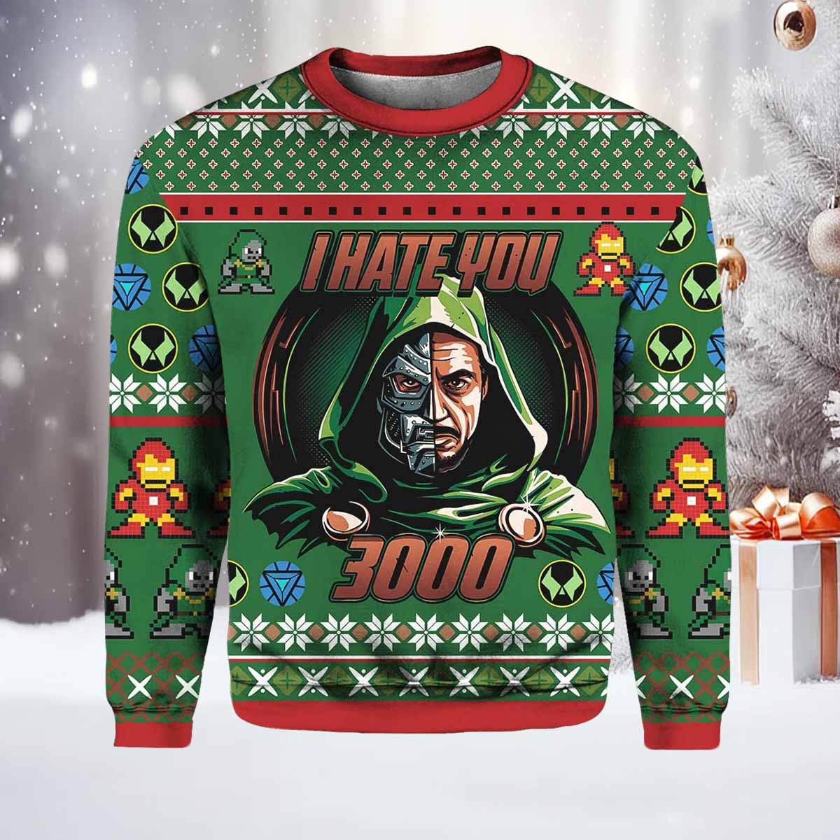 Dr Doom I Hate You 3000 Ugly Christmas Sweater Dr Doom I Hate You 3000 Ugly Christmas Sweater