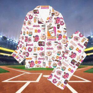 Dunkin Donuts Button Down Pajamas Set Dunkin Donuts Button Down Pajamas Set