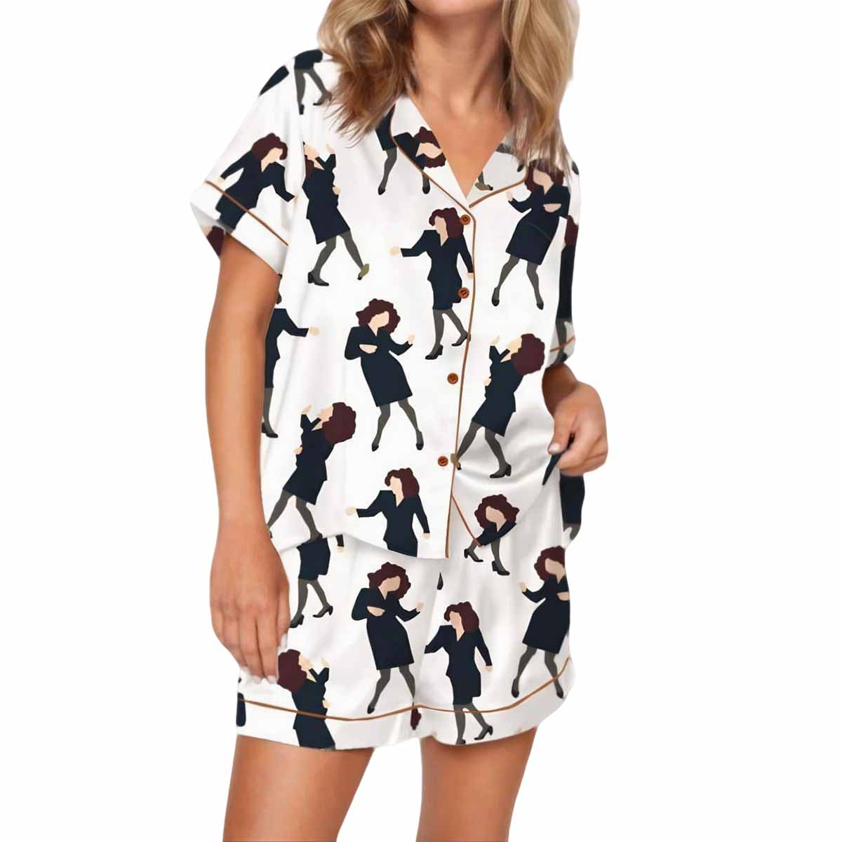 Elaine Dancing Satin Pajama Set Elaine Dancing Satin Pajama Set