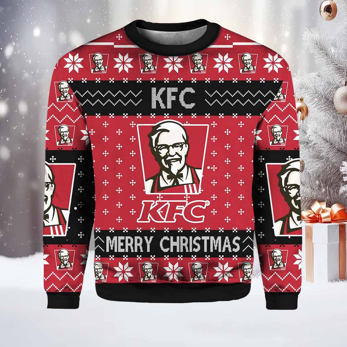 Fast Food KFC Ugly Christmas Sweater Fast Food KFC Ugly Christmas Sweater