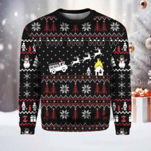 Firefighter Fire Ugly Christmas Sweater