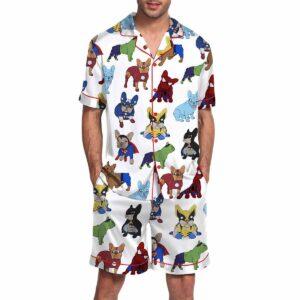 French Bulldog Superhero Satin Pajama Set French Bulldog Superhero Satin Pajama Set