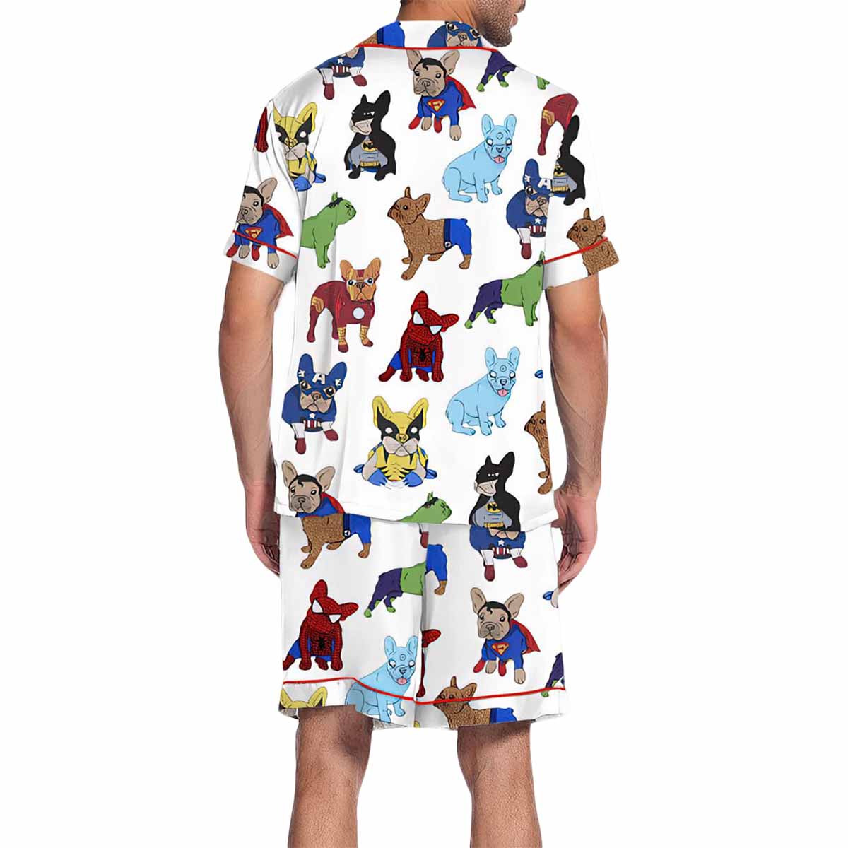 French Bulldog Superhero Satin Pajama Set French Bulldog Superhero Satin Pajama Set