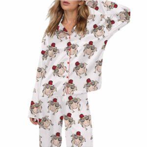 Friendsgiving Turkey Satin Pajama Set Friendsgiving Turkey Satin Pajama Set