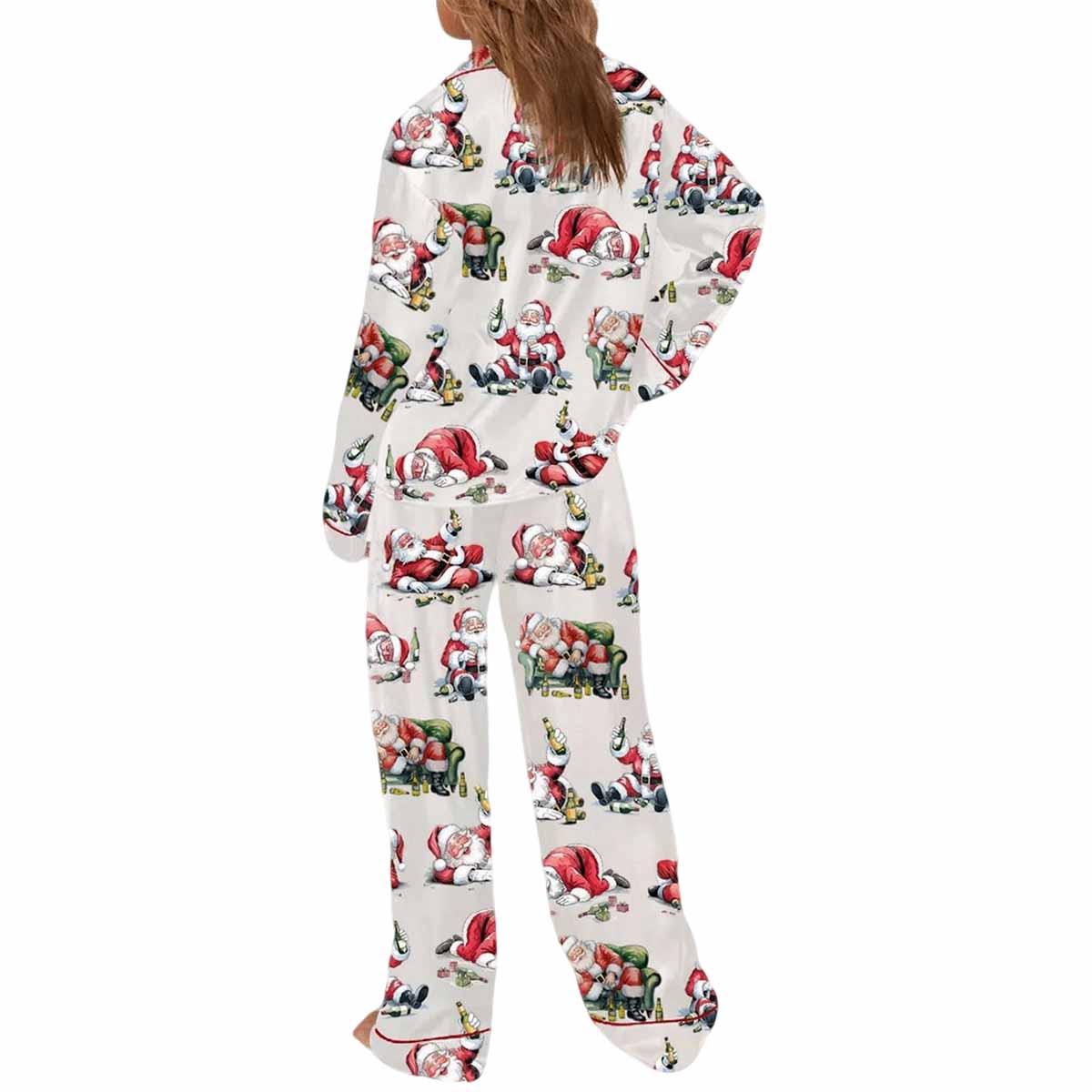 Funny Santa Drink Beer Art Print Pajama Set Funny Santa Drink Beer Art Print Pajama Set