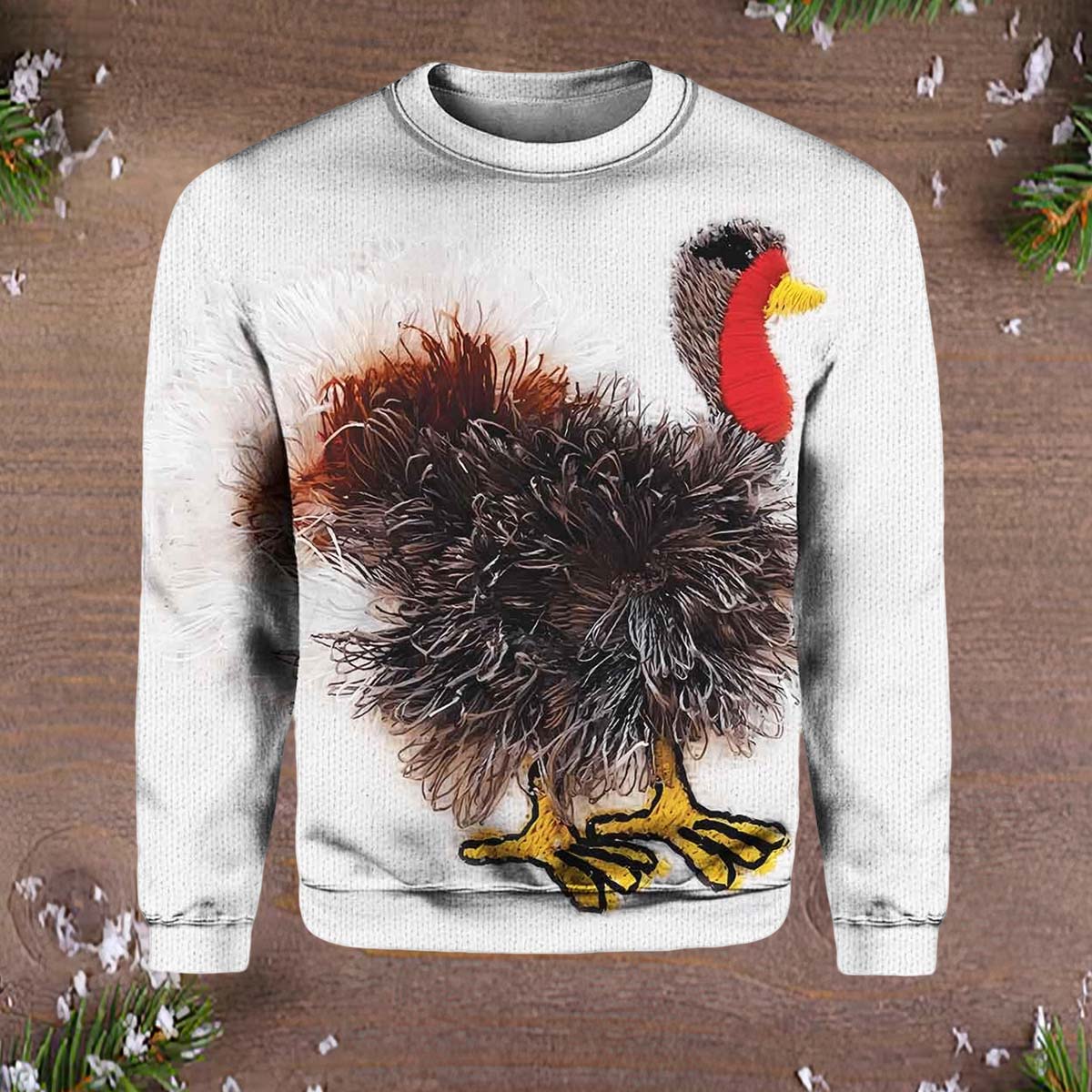 Funny Turkey Art Print Pullover Sweater Funny Turkey Art Print Pullover Sweater