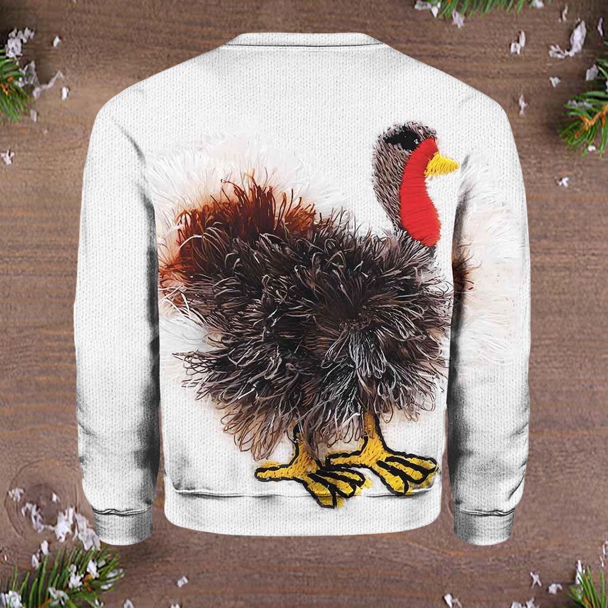 Funny Turkey Art Print Pullover Sweater Funny Turkey Art Print Pullover Sweater