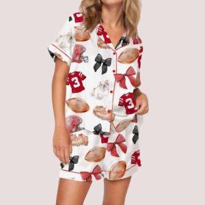 Georgia Football Bow Satin Pajama Set Georgia Football Bow Satin Pajama Set